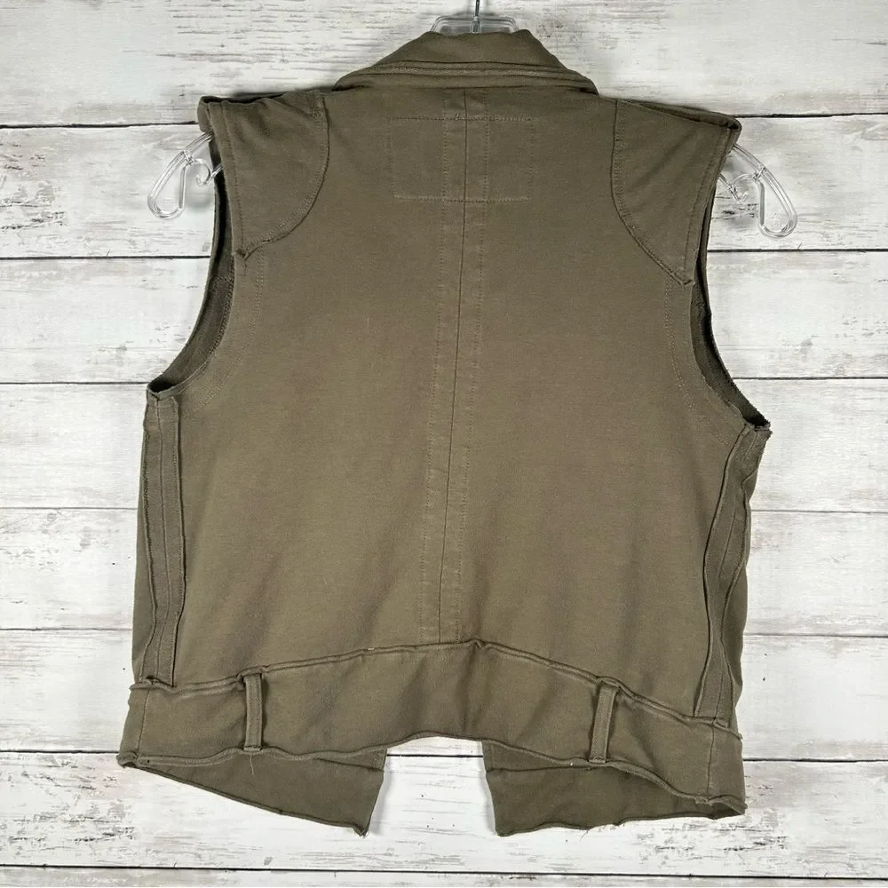 JOE’S Jeans  Trucker Cotton Knit Army Green Cropped Vest M